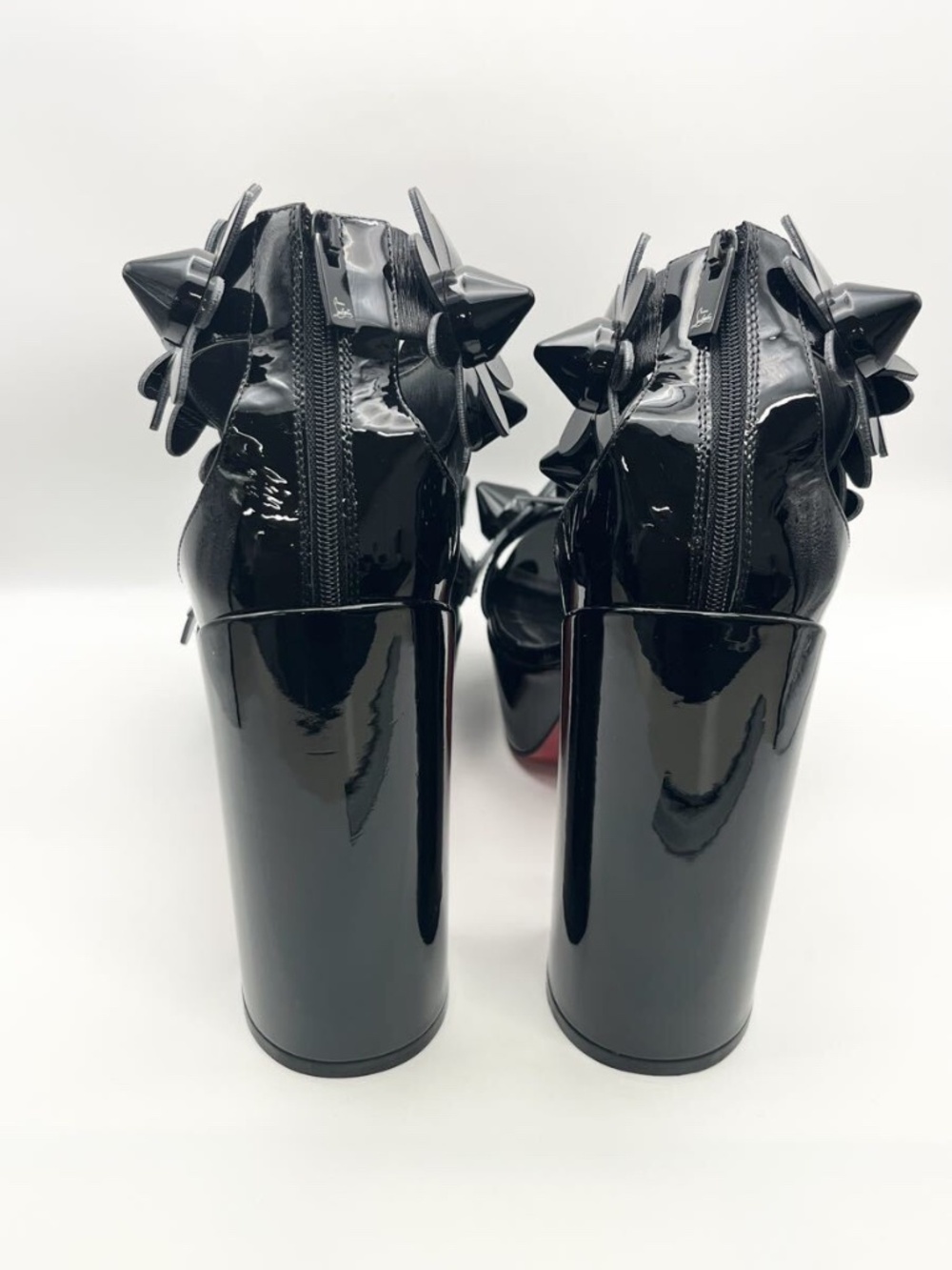 Christian Louboutin Daisy Spikes Alta 130 Black Patent Platform Sandals EU 36 - Picture 7 of 10